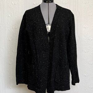 Seasalt edge to edge cardigan black donegal type wool size 14 UK or size 10 US